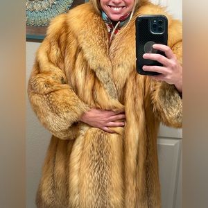 Luxurious Red Fox Fur Coat